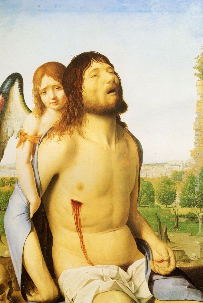 Antonello da Messina The Dead Christ Supported By An Angel